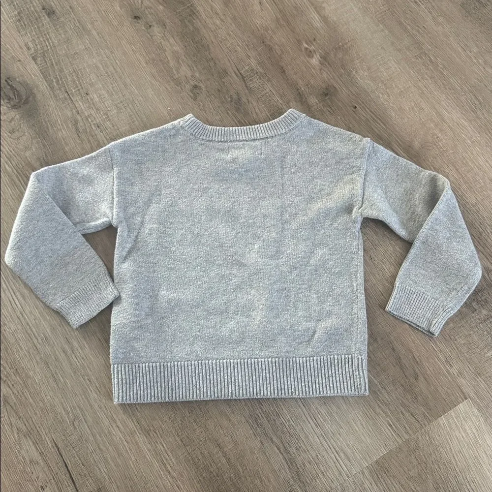GAP Light Gray Bambi Intarsia Crewneck Sweater